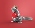 porte cles grenouille noire coeur metalmorphose MTM217 02 