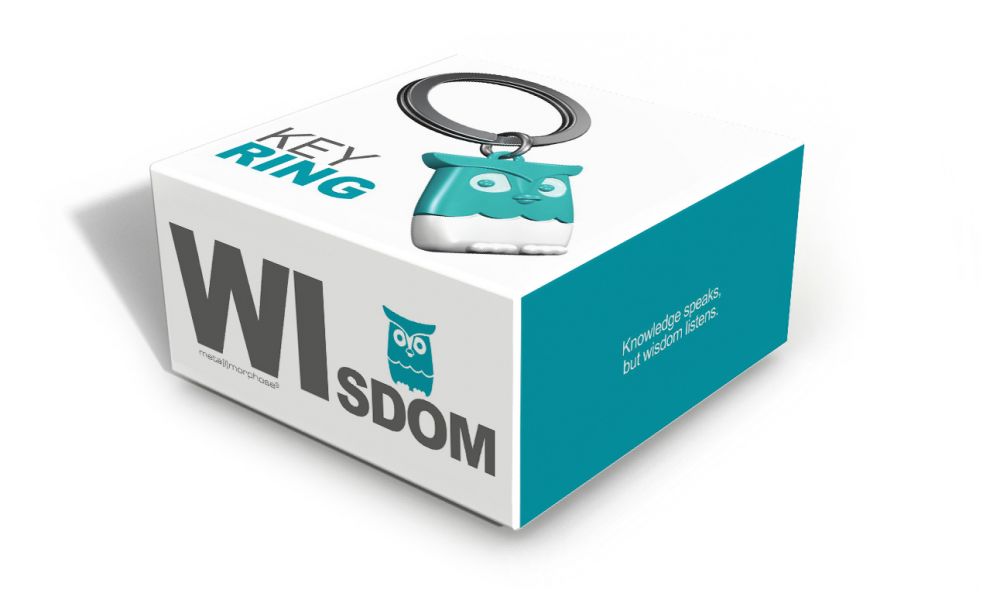 porte cles hibou turquoise metalmorphose 