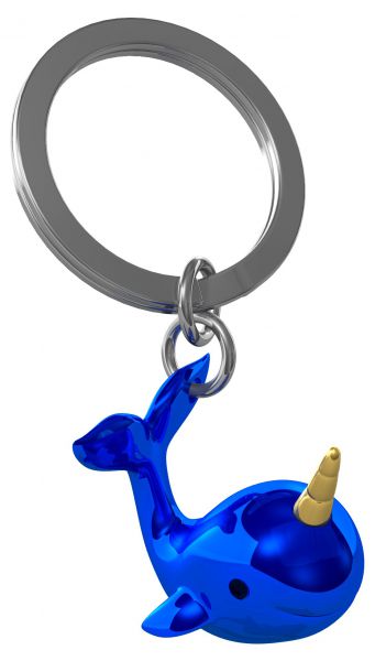 porte cles narval bleu metalmorphose 