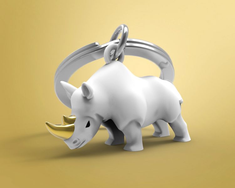 porte cles rhinoceros blanc metalmorphose MTM271 02 5404006047260
