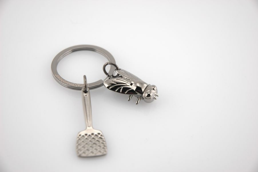 porte cles tapette a mouche metalmorphose 