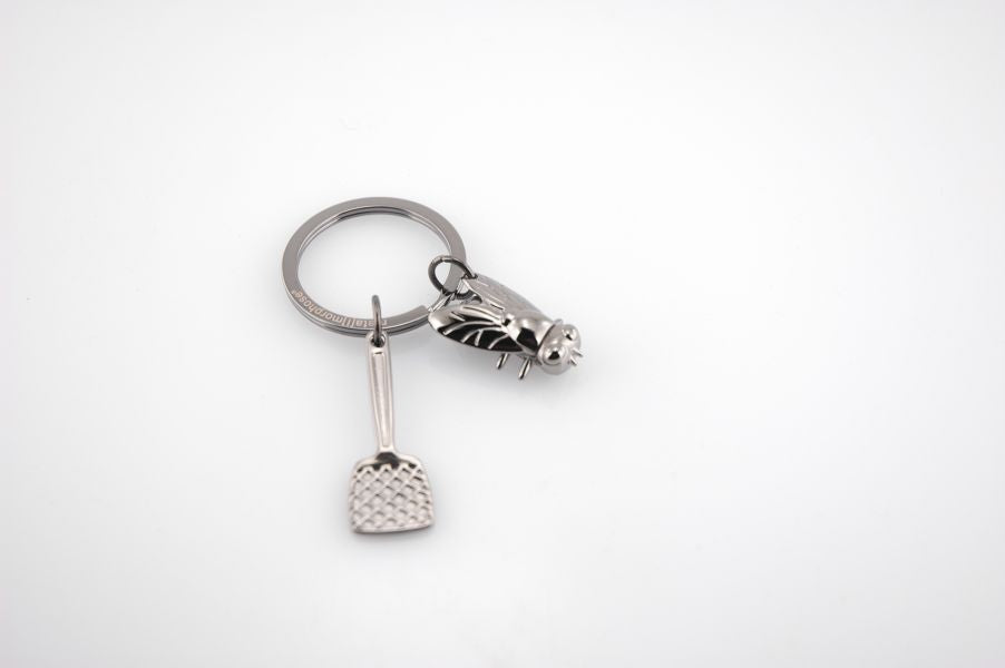 porte cles tapette a mouche metalmorphose 