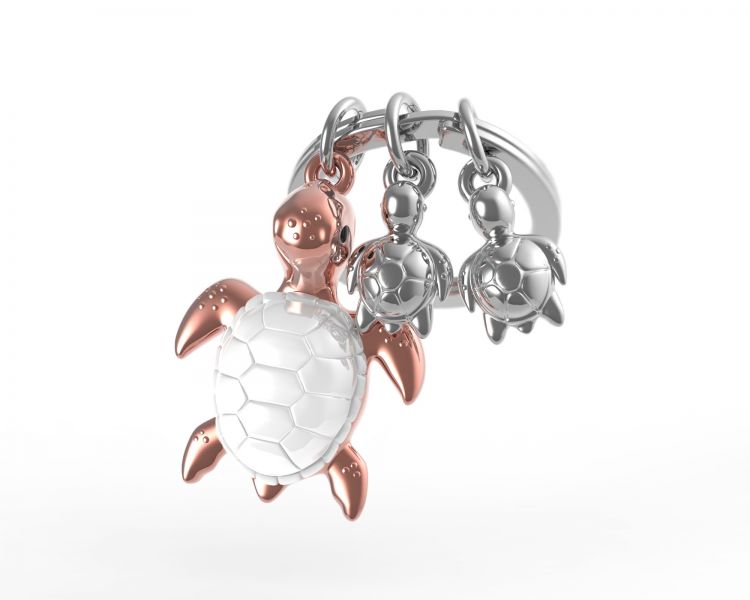 porte cles tortue de mer rose metalmorphose 