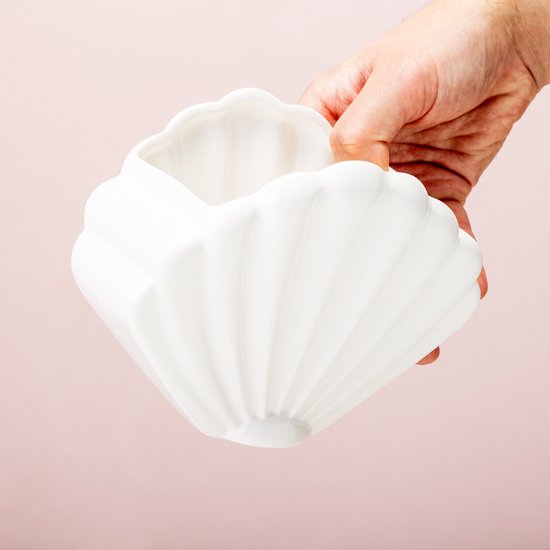 Pot de fleur Coquillage Blanc Bitten – Cache-pot original