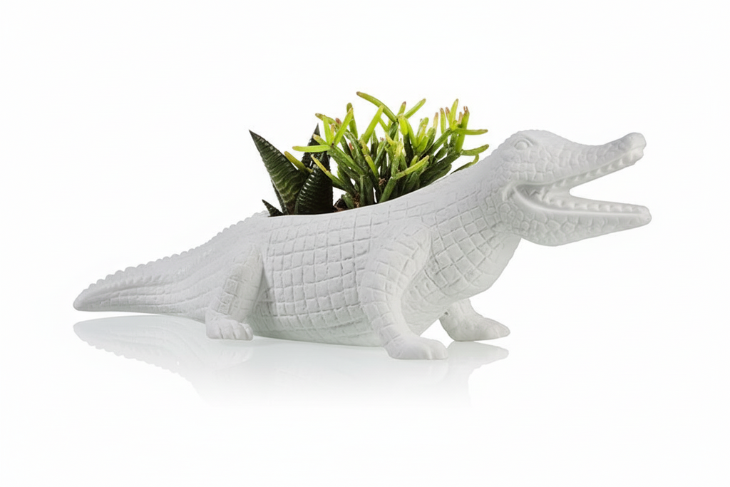 Pot de fleur Crocodile Bitten – Cache-pot original