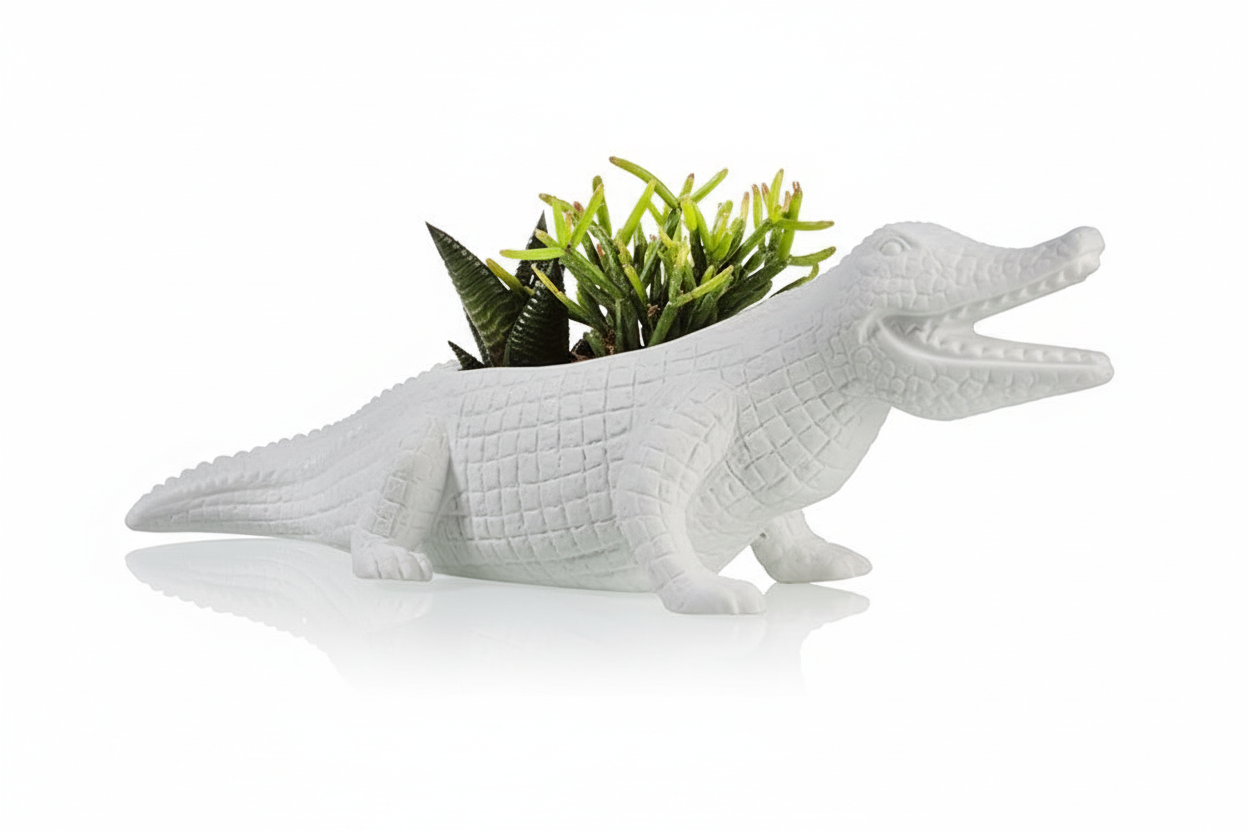 Pot de fleur Crocodile Bitten – Cache-pot original