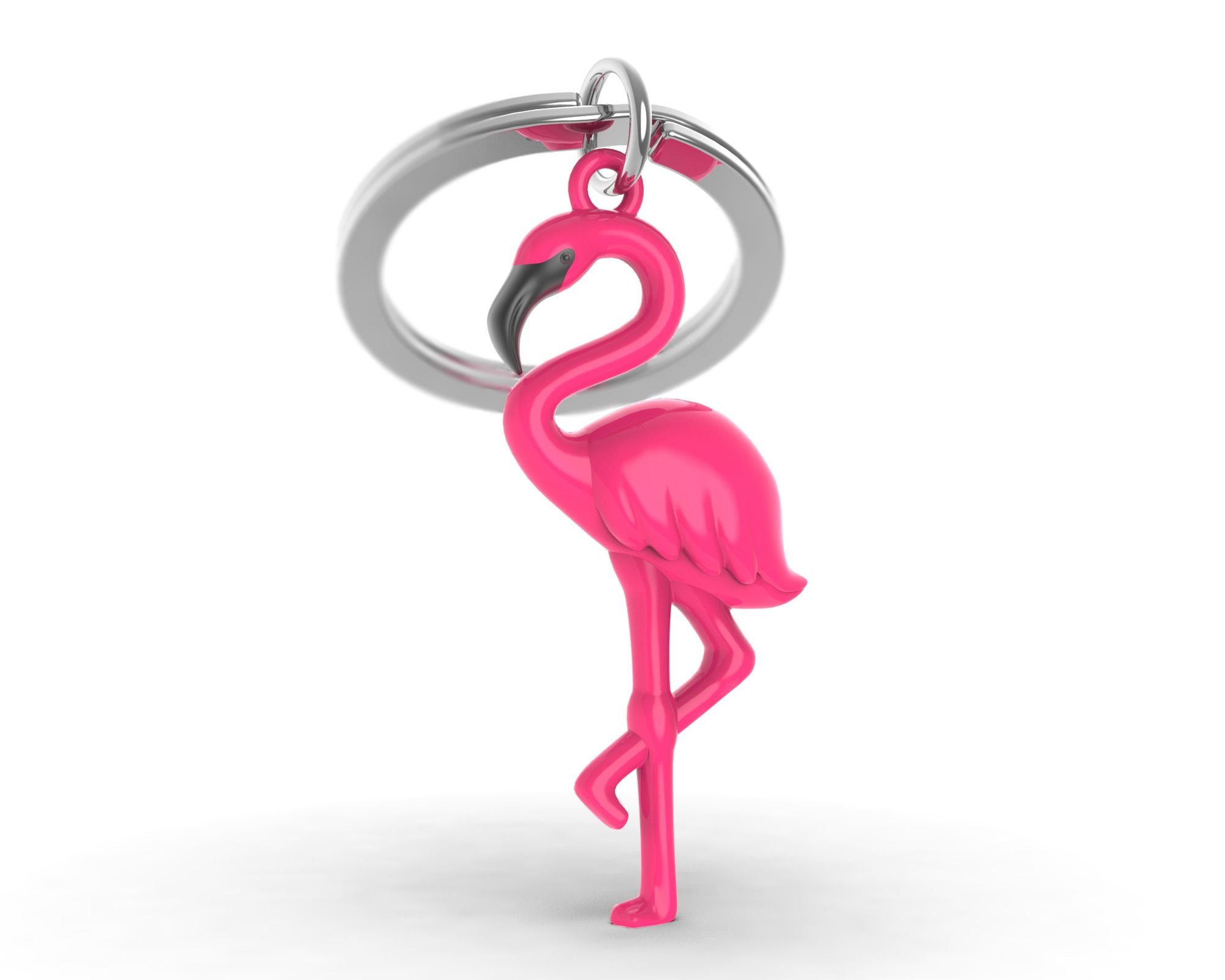 Růžový přívěsek na klíče Flamingo