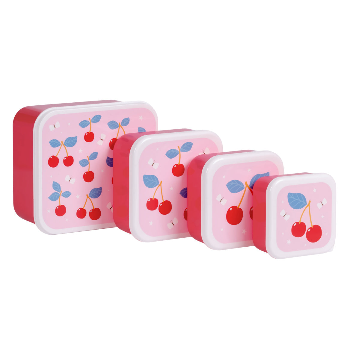 Lot de 4 boîtes repas et goûter - Cerises – vue 4 – A Little Lovely Company