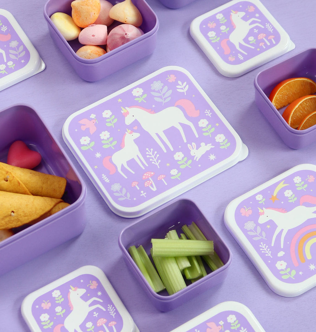 Lot de 4 boîtes repas et goûter - Unicorn Dreams – vue 2 – A Little Lovely Company