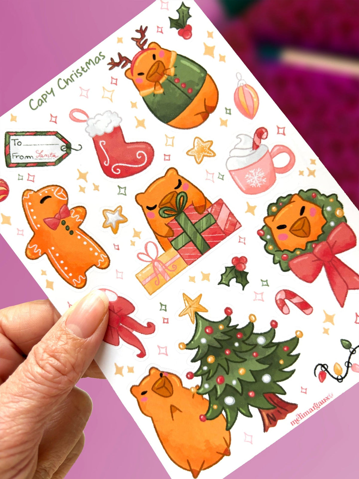 Capy Christmas | Stickersheet — vue 3