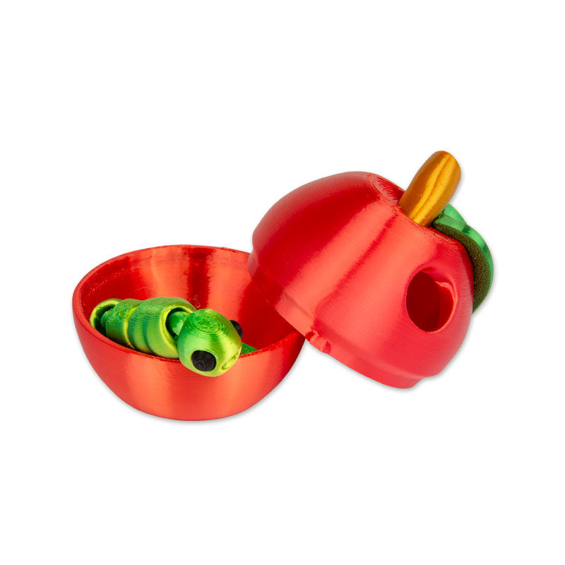 3D PRINTED APPLE AND CATERPILLAR