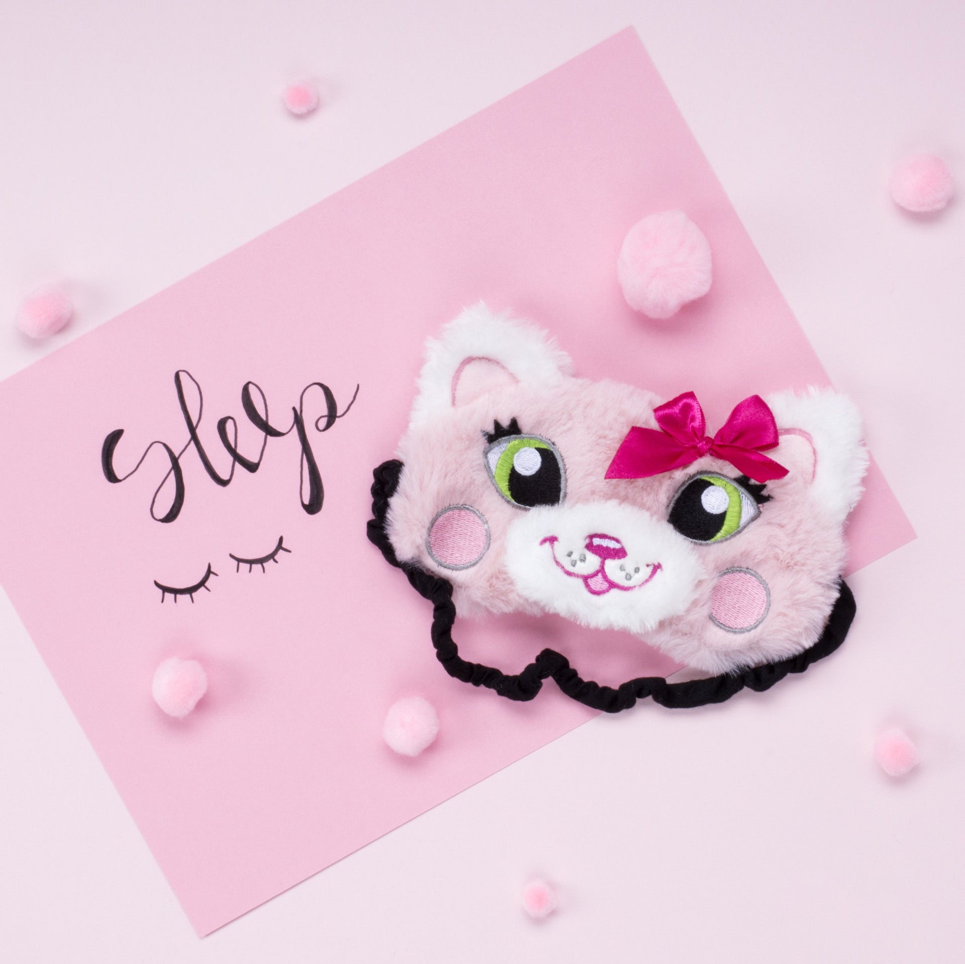 Masque de sommeil – rose chat