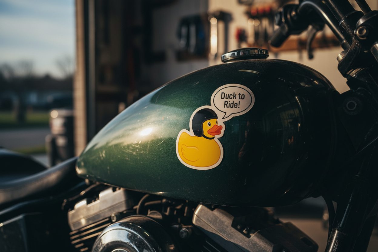 Sticker Autocollant Canard Rider « Duck to Ride! »