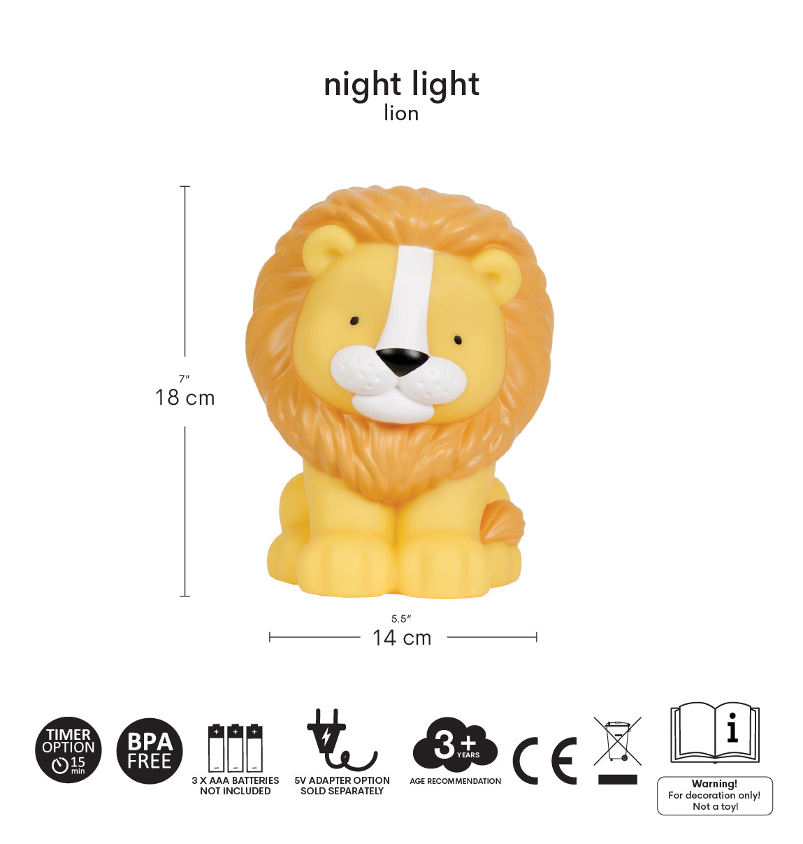 Veilleuse Lion – vue 6 – A Little Lovely Company