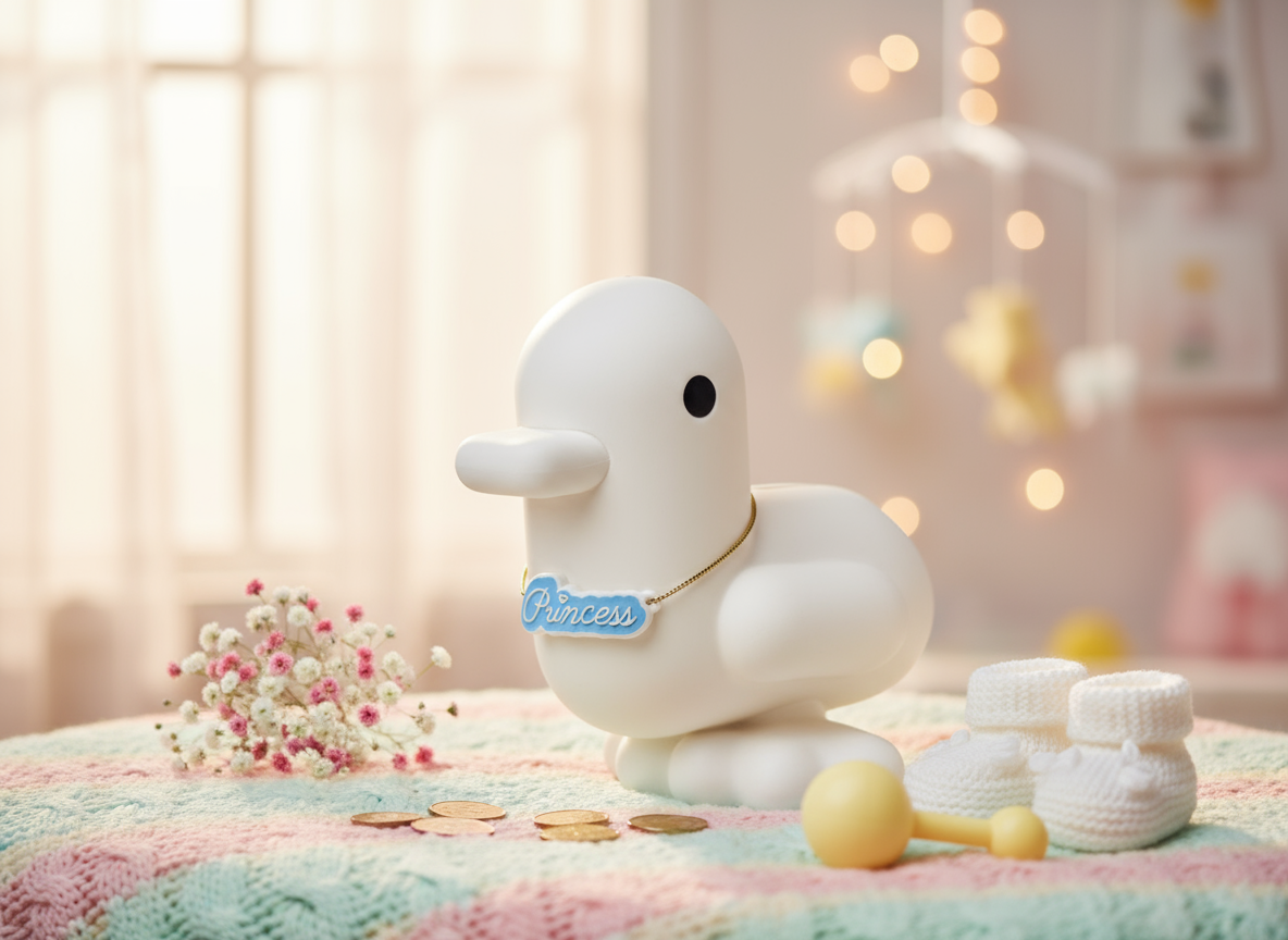 Candy Sparschwein in Form einer weißen Ente