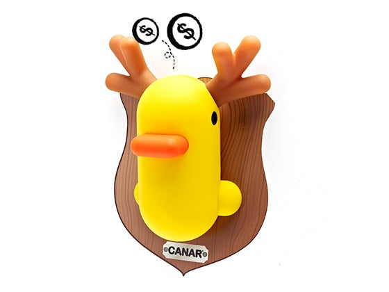 Žlutá kachní zeď prasátko