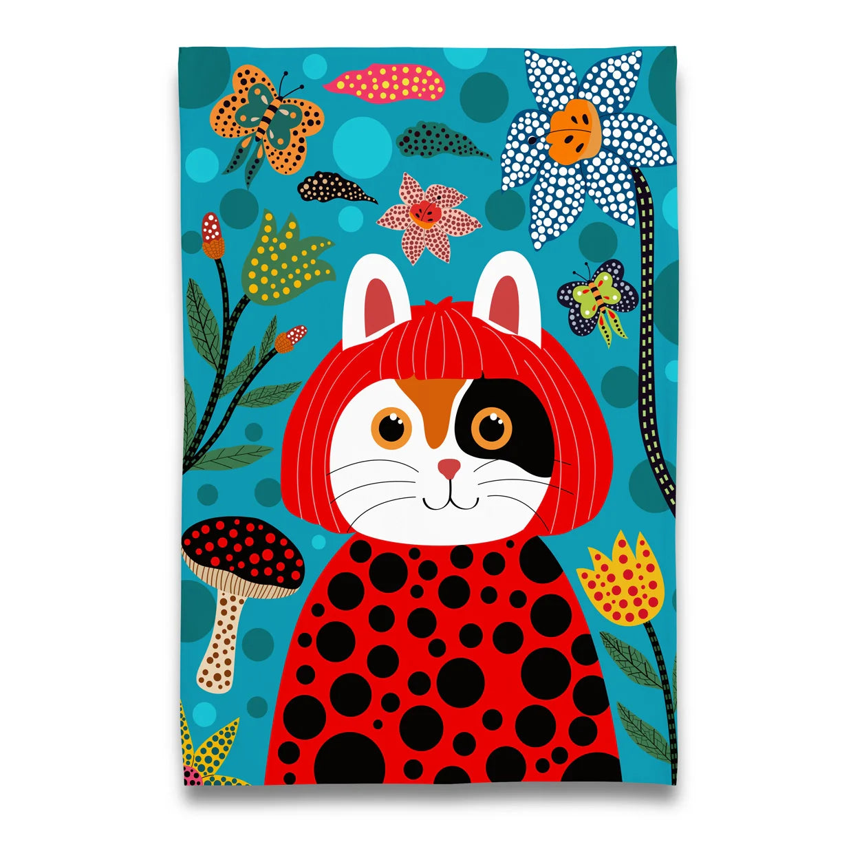 torchon kusameow yayoi kusama chat calico naked decor 65753676