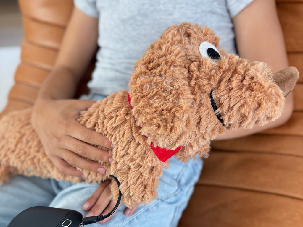 USB Fluffy Dog Warmer Brown Bitten – USB Heating Pad original