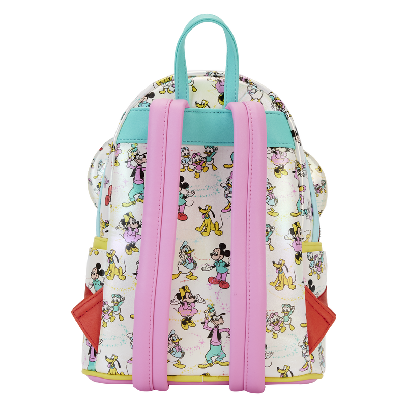 disney100 mickey friends classic all over print iridescent mini backpack with ear headband 