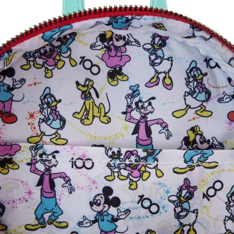 disney100 mickey friends classic all over print iridescent mini backpack with ear headband 