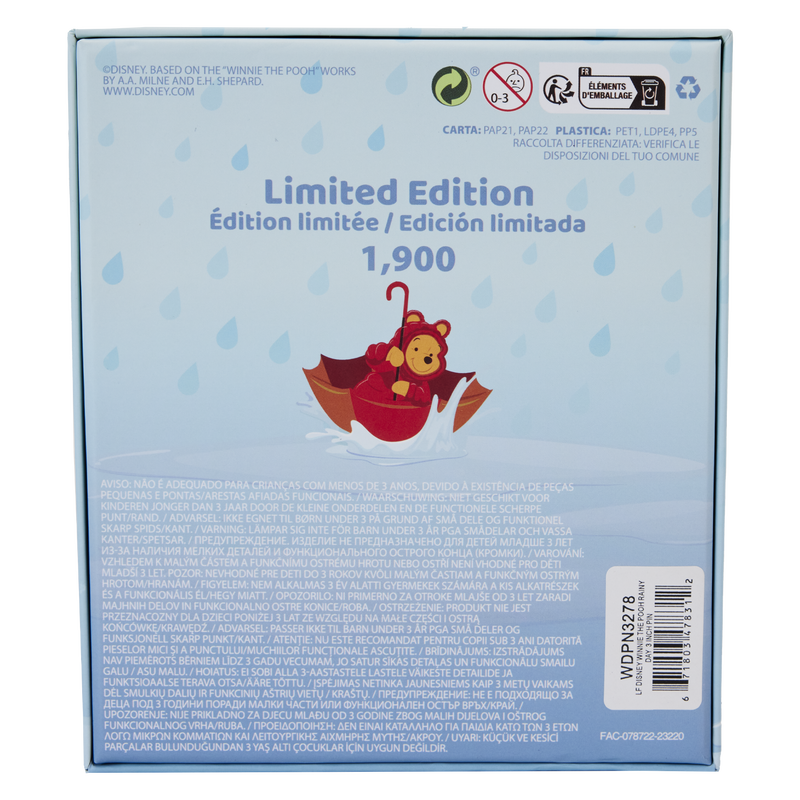 winnie the pooh friends rainy day 3 collector box sliding pin 