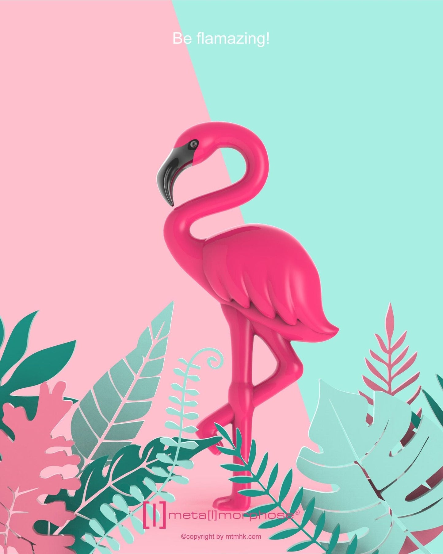 Ροζ μπρελόκ Flamingo