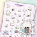 Planches d'autocollants Lapin Cozy