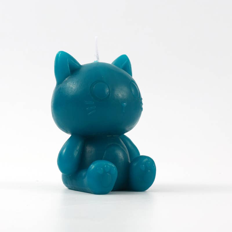 Bougie Chat Bleu Pétrole