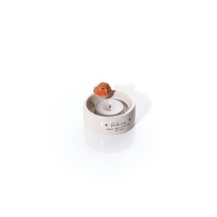 "Robins Appear" 3D Ceramic Tealight Holder