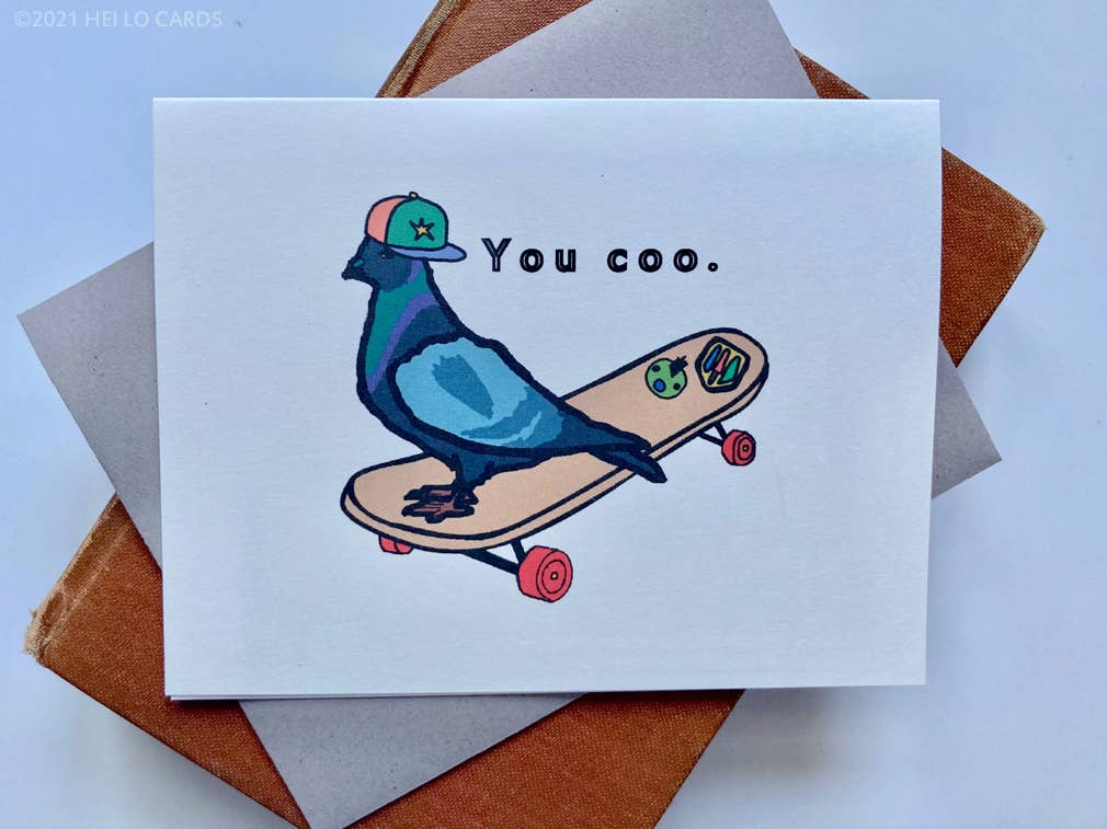 Carte de vœux Pigeon « You Coo. »