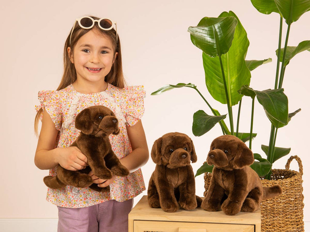 Peluche Labrador Assis Marron Foncé – 25 cm - Teddy Hermann