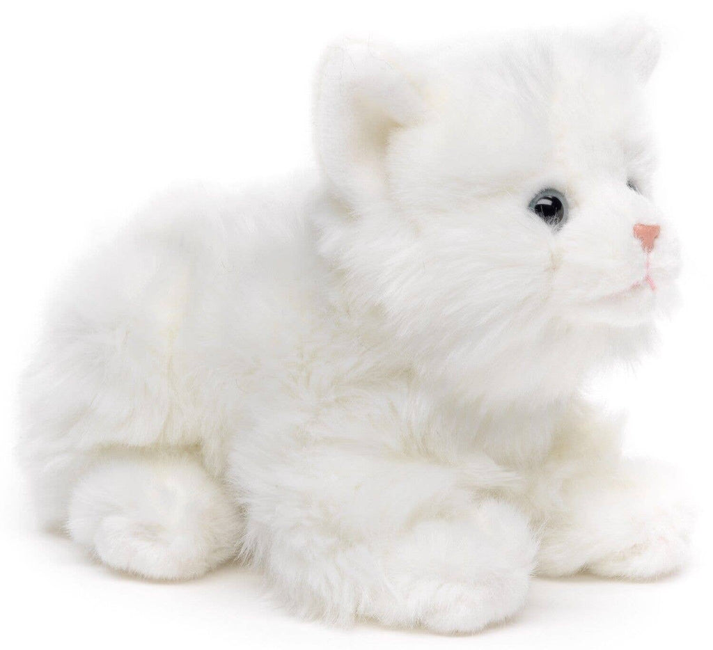 Peluche chat blanc couché Uni Toys
