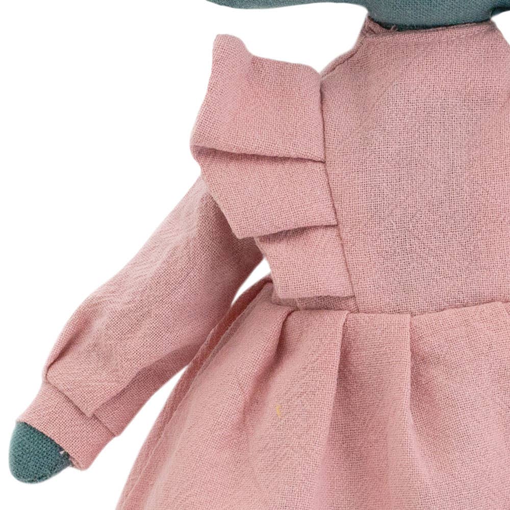 Peluche en coton Fiona la grenouille robe rose - 29 cm - 0+