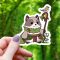 Autocollant Raton Laveur Druide TTRPG