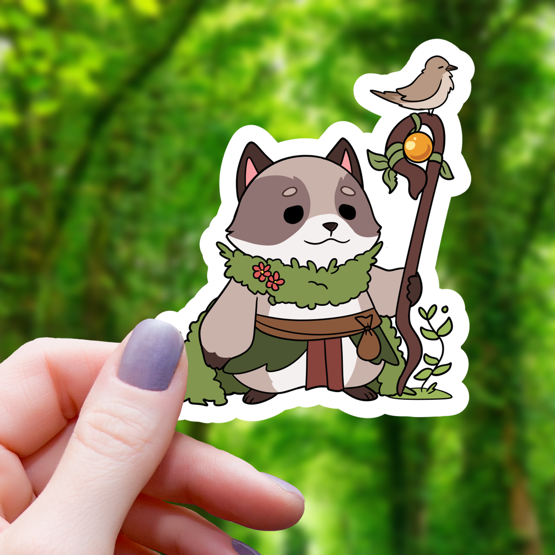 Стикер Raccoon Druid TTRPG