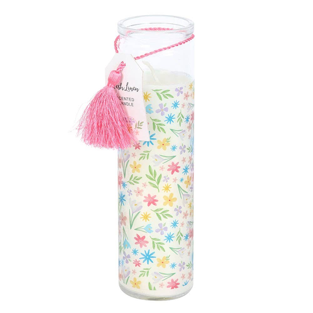 Bougie Tube en Lin Frais à Imprimé Floral Printanier
