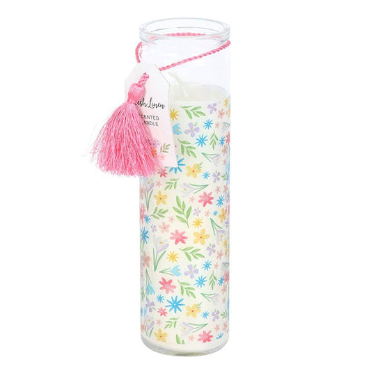 Bougie Tube en Lin Frais à Imprimé Floral Printanier