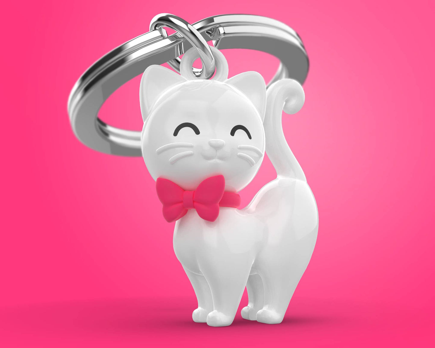 Tenero portachiavi a forma di gatto