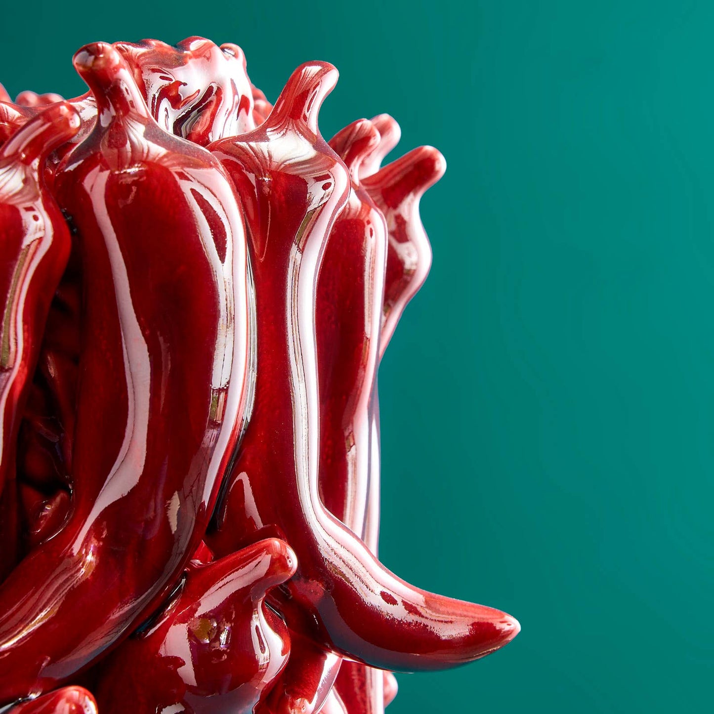 Chili-Vase, burgunderrot