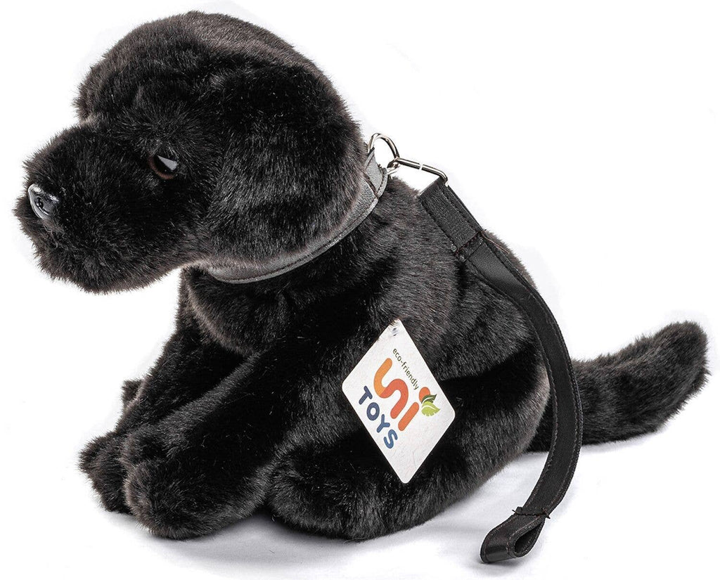 Peluche Chiot labrador (noir), avec laisse Uni Toys