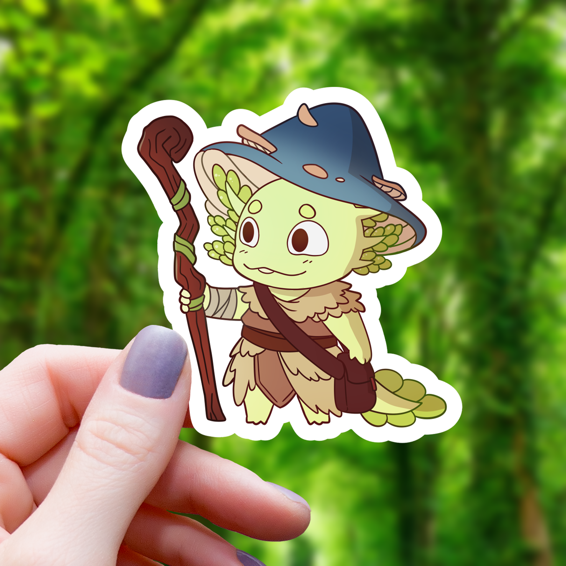 Axolotl Druida RPG Pegatina