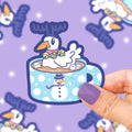 Kerst hete chocolade eend sticker