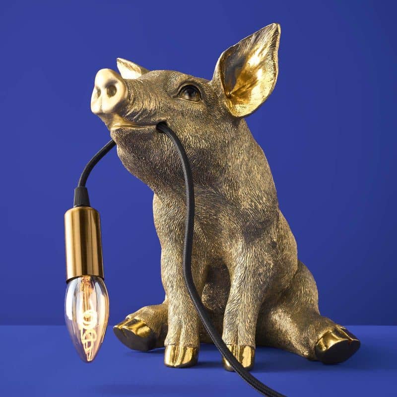Golden Pig Table Lamp