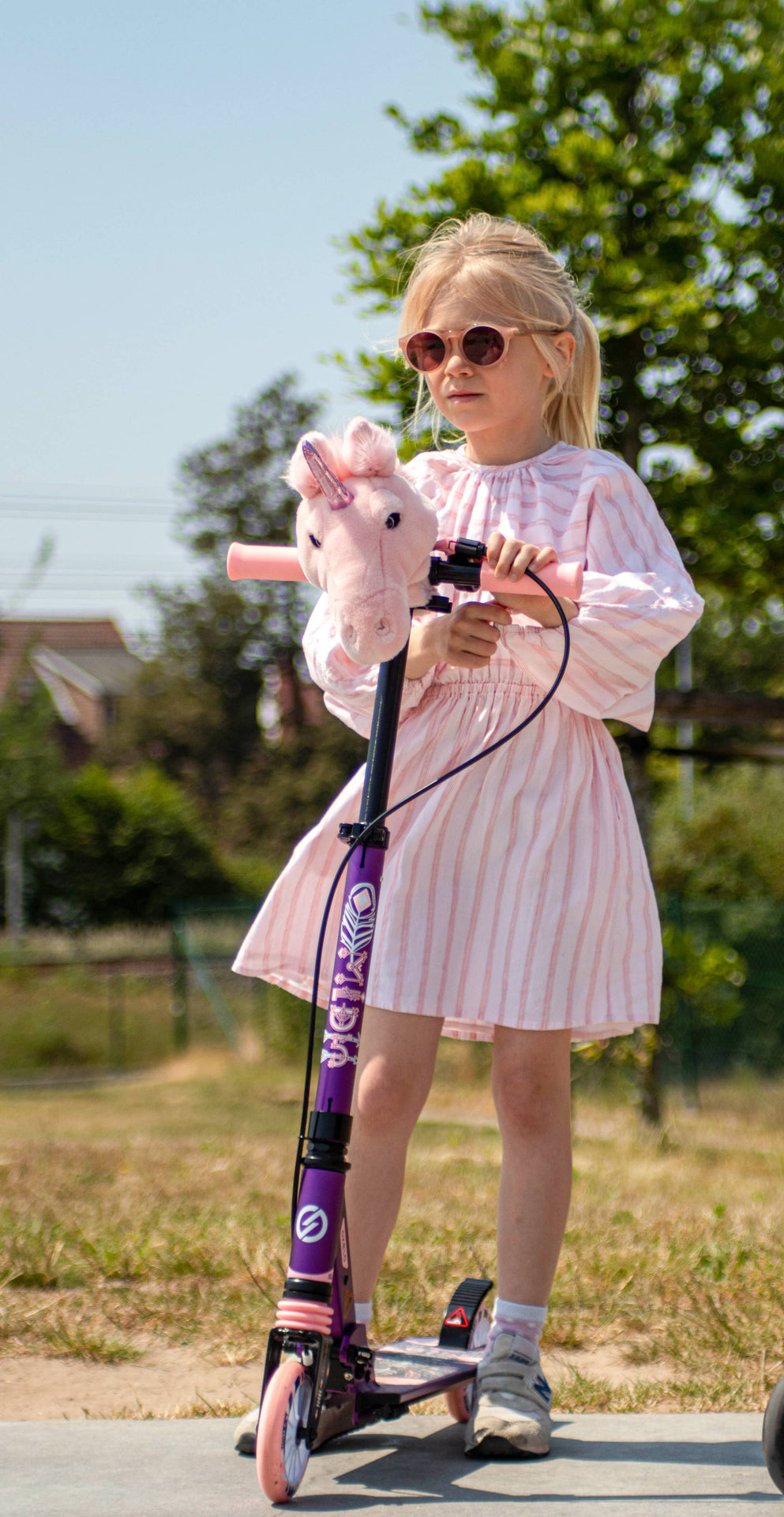 Accessoire tête de licorne rose pour vélo ou trottinette enfant - Wild & Soft
