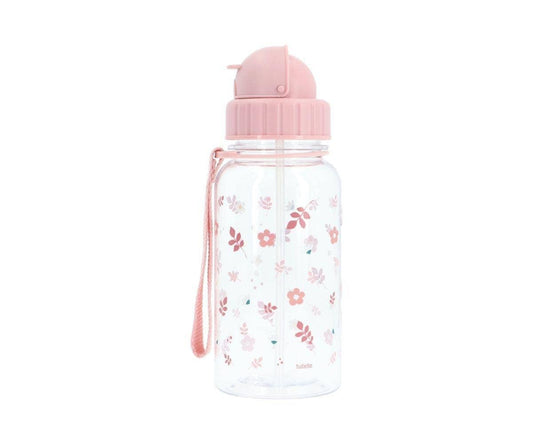 Bouteille en plastique Feuilles et Fleurs Roses