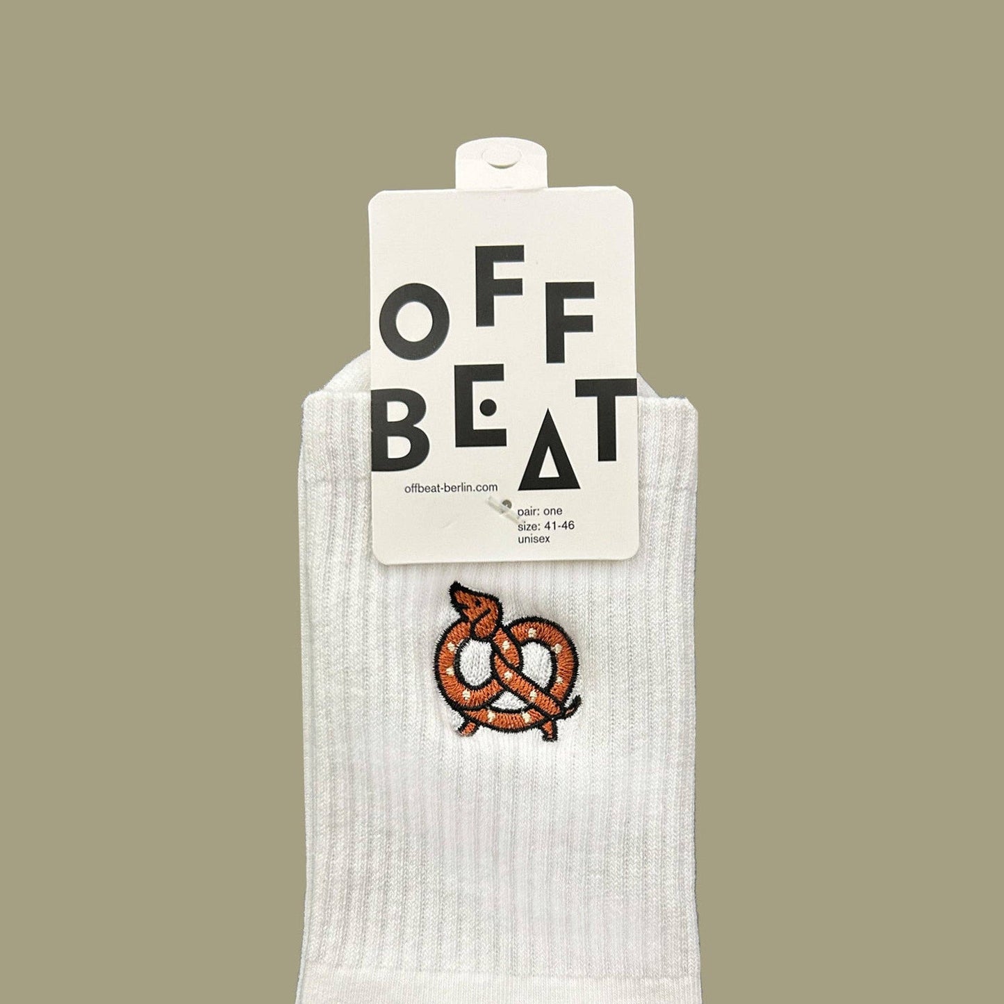 Chaussettes brodées Teckel Bretzel "Brezeldackel"
