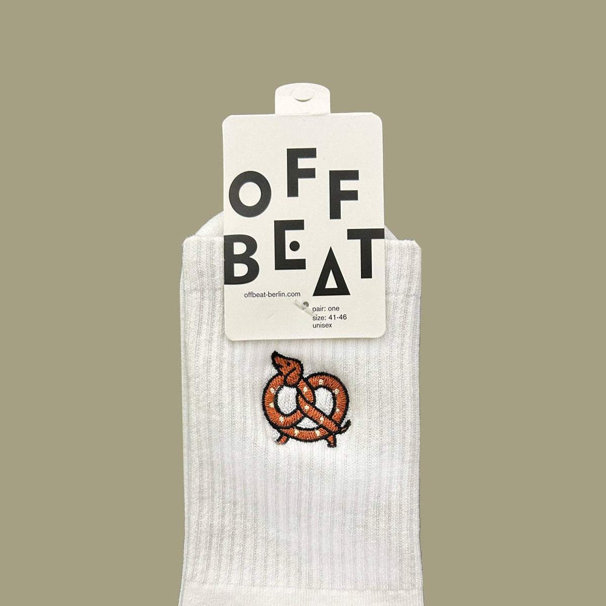 Chaussettes brodées Teckel Bretzel "Brezeldackel"