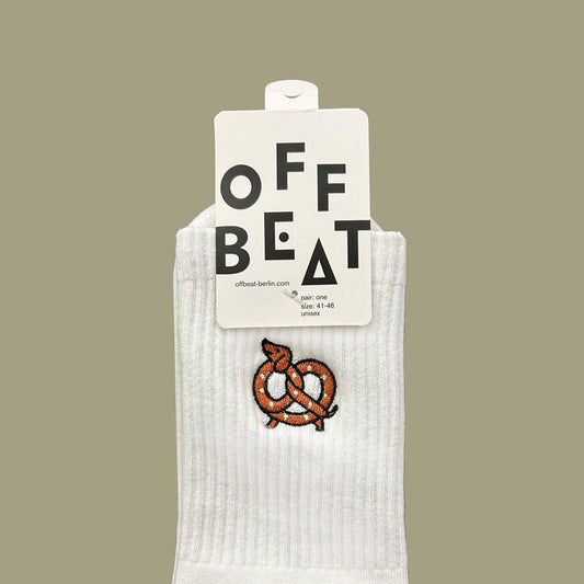 Chaussettes brodées Teckel Bretzel "Brezeldackel"