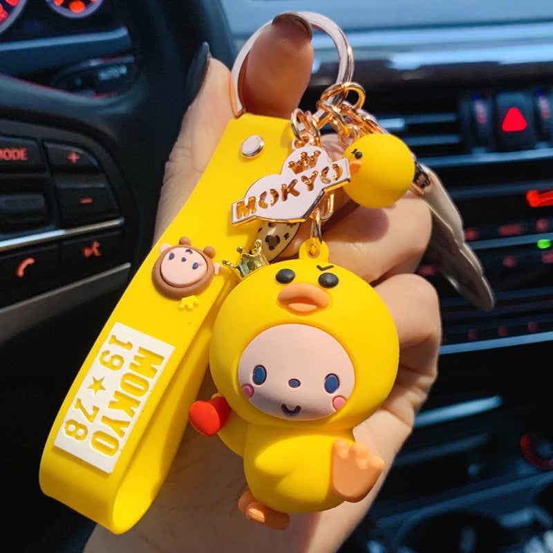 Porte Clés Singe Canard Cœur
