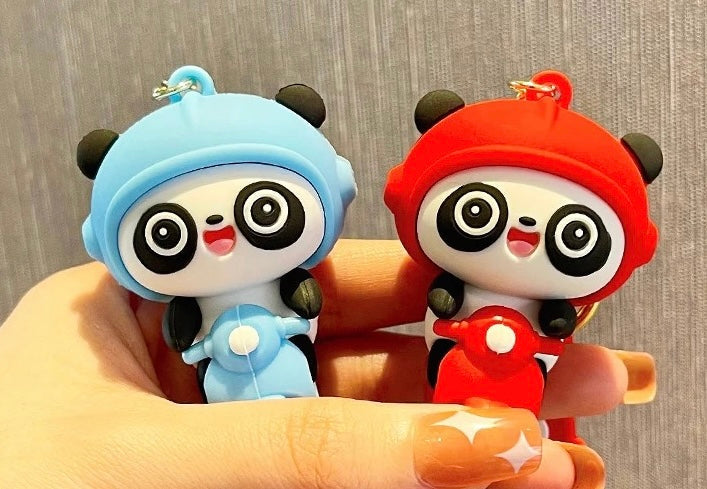 Porte Clés Panda Scooter Bleu